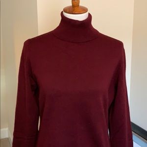 {Lafayette 148} maroon turtleneck sweater